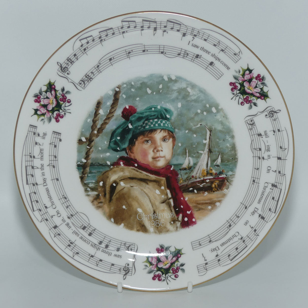 Royal Doulton Christmas 1986 | Christmas Carols | I Saw Three Ships plate