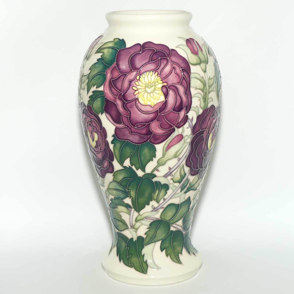 Moorcroft Heritage Rose vase | RHS | Shape 46/10 | Ltd Ed 7/15