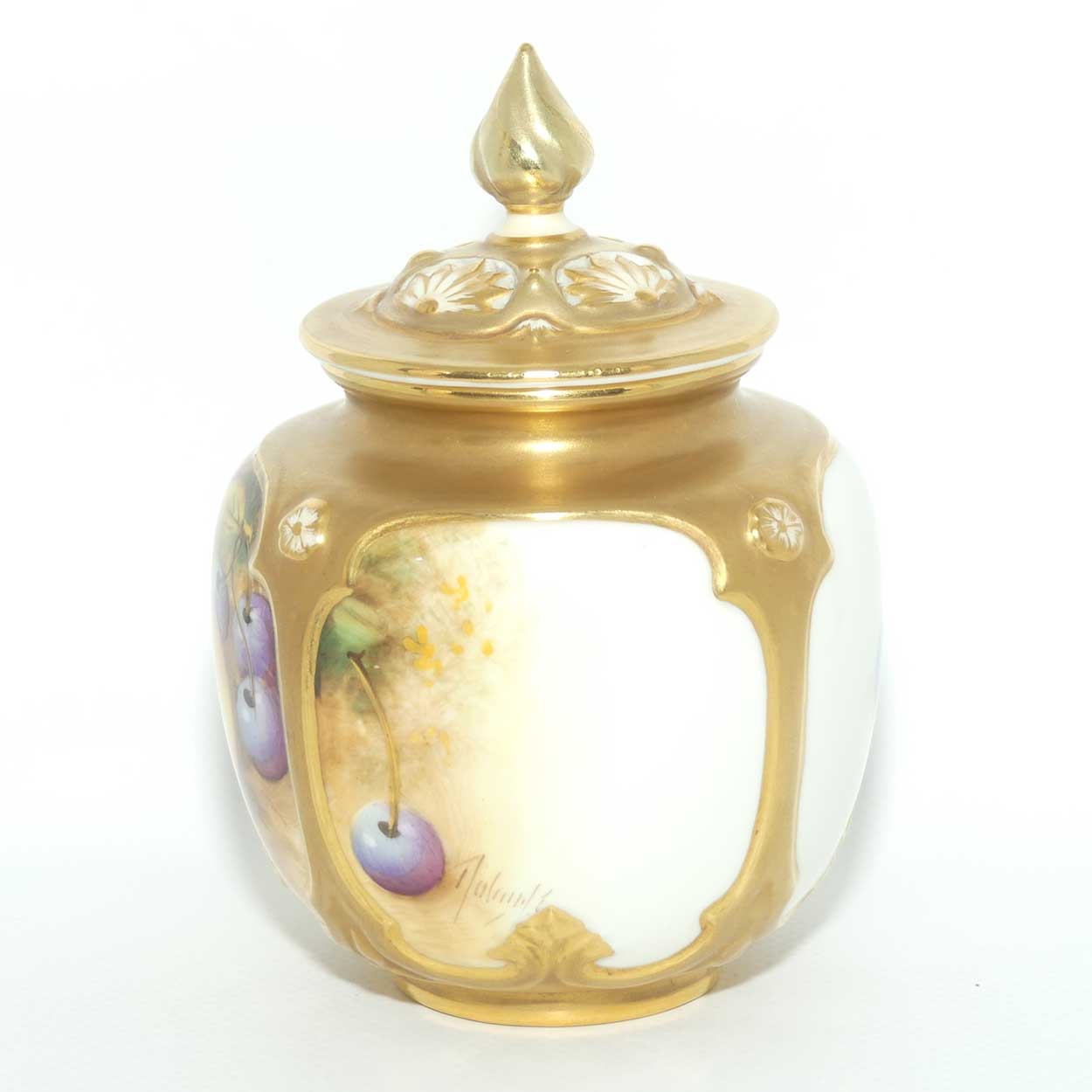 Royal Worcester hand painted fruit lidded pot pourri vase | Shape H162 | William Roberts