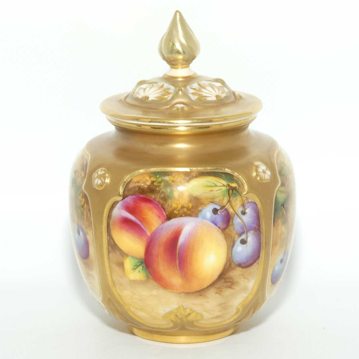 Royal Worcester hand painted fruit lidded pot pourri vase | Shape H162 | William Roberts