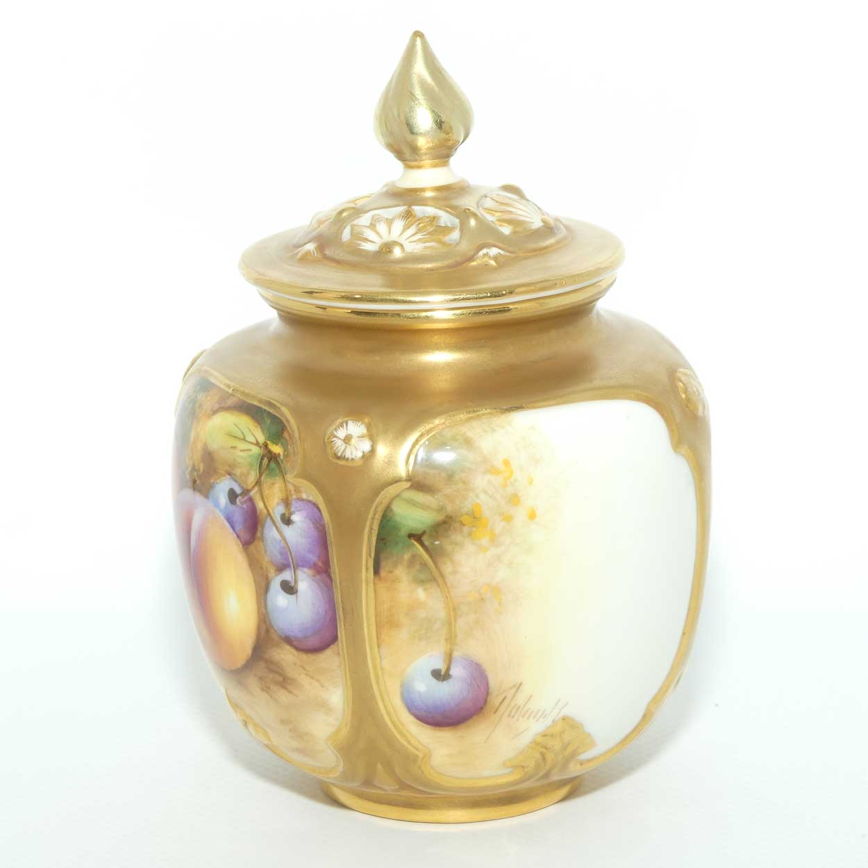Royal Worcester hand painted fruit lidded pot pourri vase | Shape H162 | William Roberts
