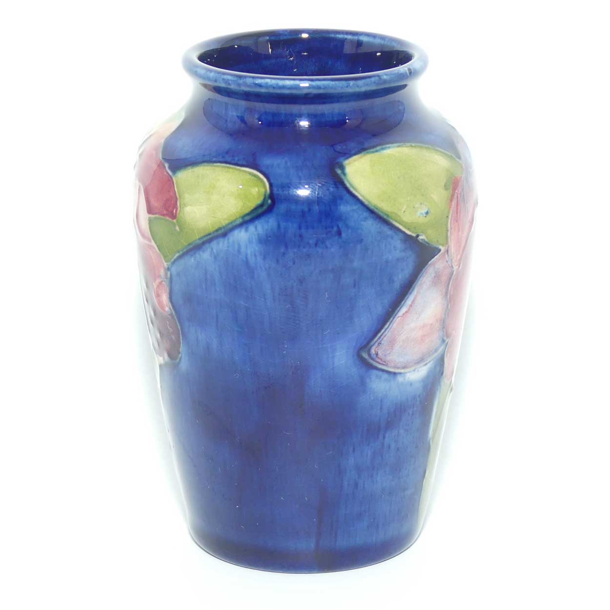 Walter Moorcroft Orchid on Blue Ground small vase | Shape 18/3