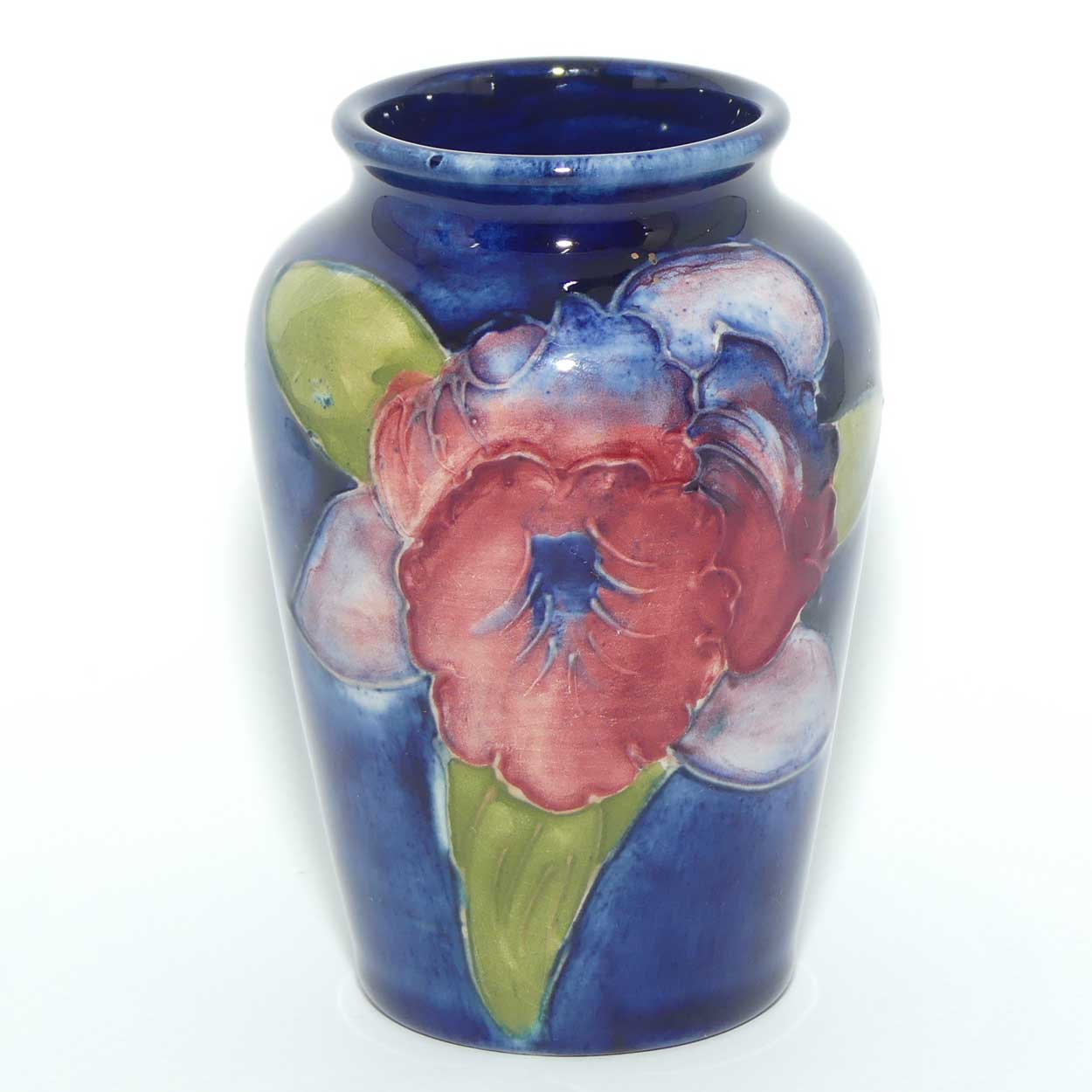 Walter Moorcroft Orchid on Blue Ground small vase | Shape 18/3
