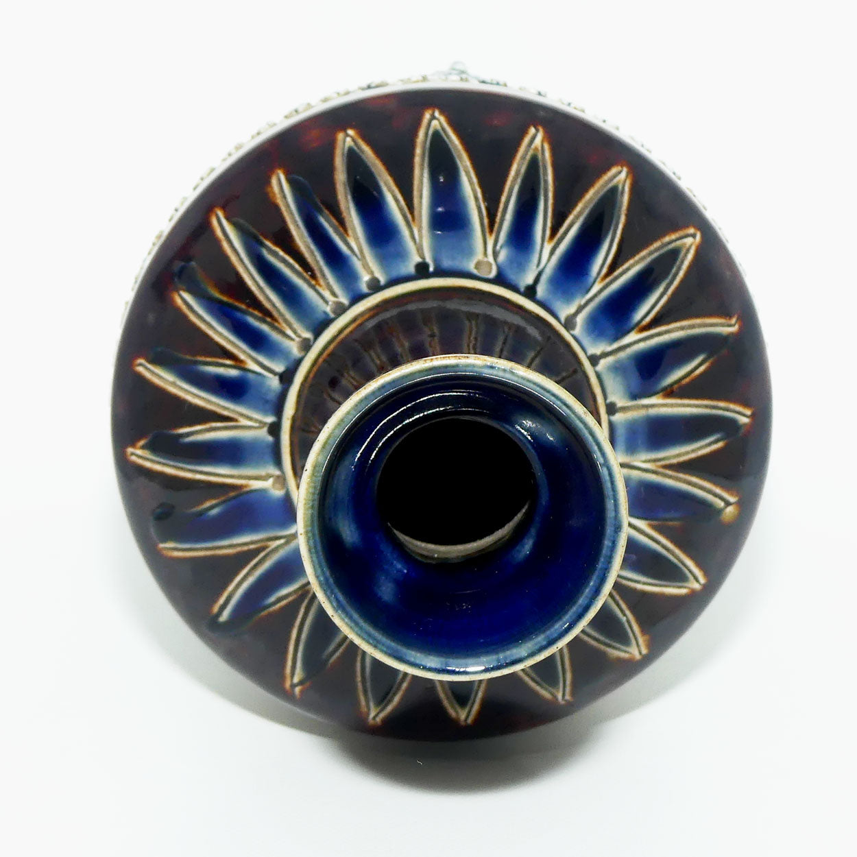 Doulton Lambeth George Tinworth Brown and Blue vase c.1876