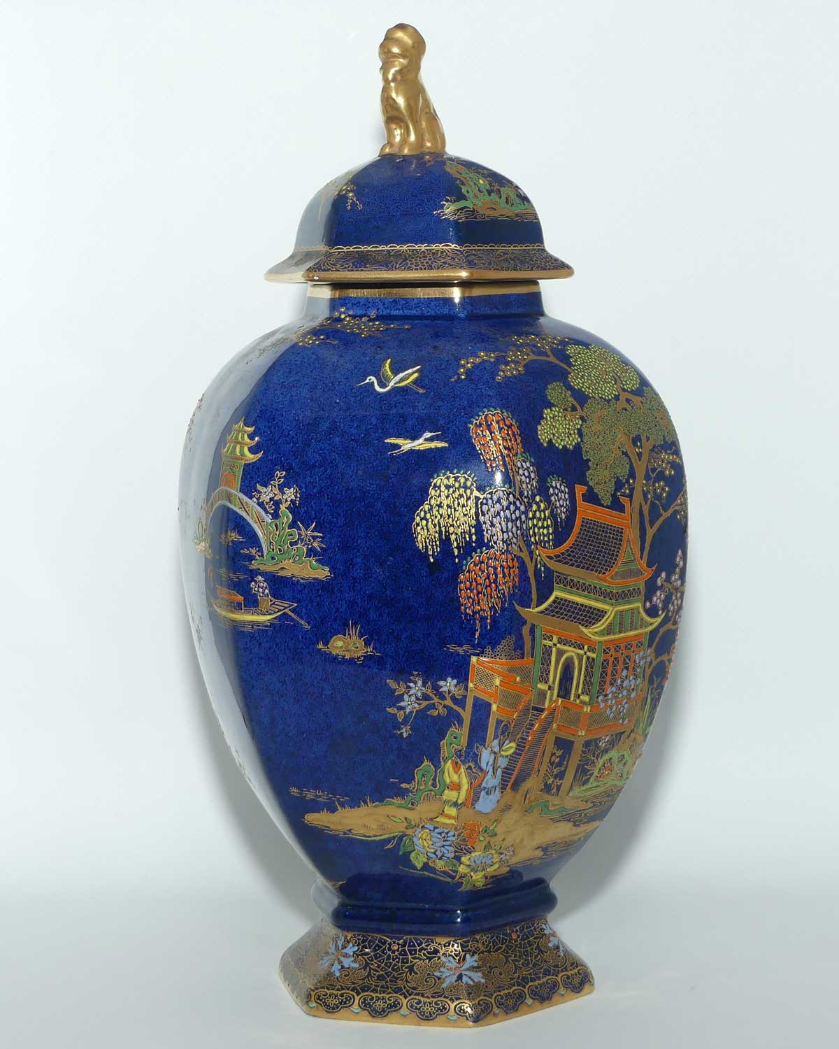W & R Carlton Ware temple urn | Mikado pattern on Blue | 2728