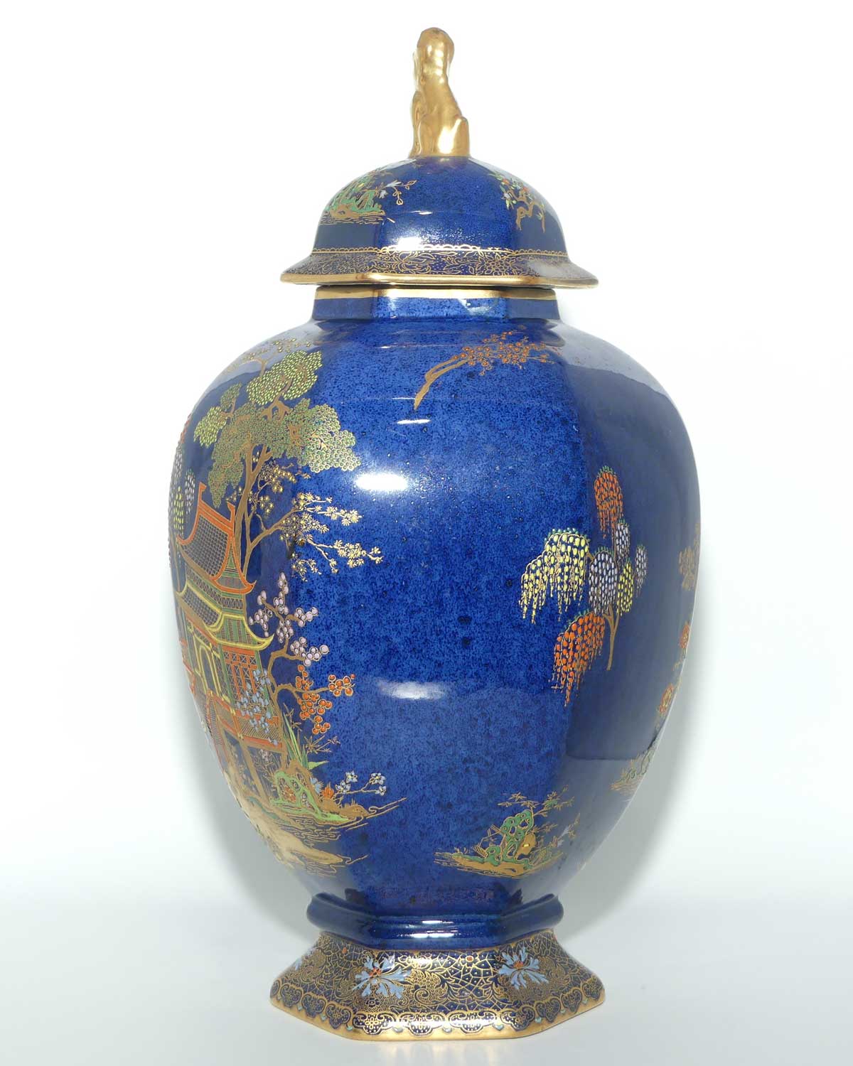 W & R Carlton Ware temple urn | Mikado pattern on Blue | 2728