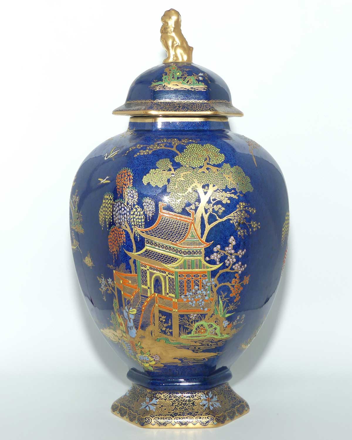 W & R Carlton Ware temple urn | Mikado pattern on Blue | 2728