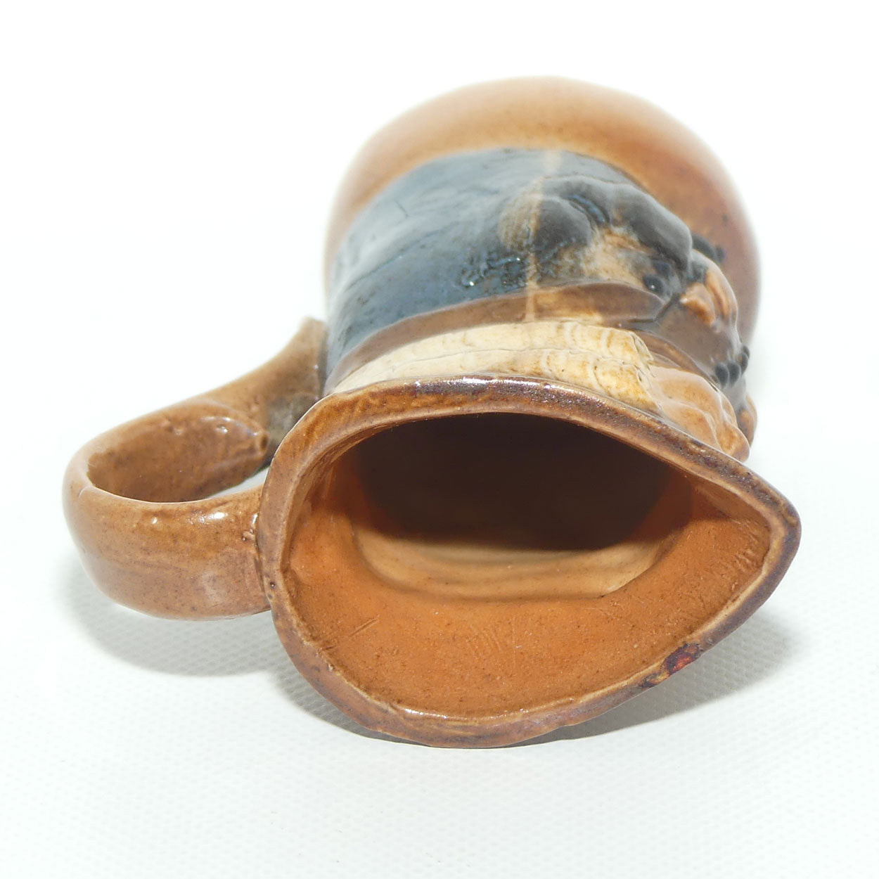 X8572 Royal Doulton Lambeth Harry Simeon The Standing Man Miniature toby | Sombre Face, Brown Waistcoat, Blue Jacket