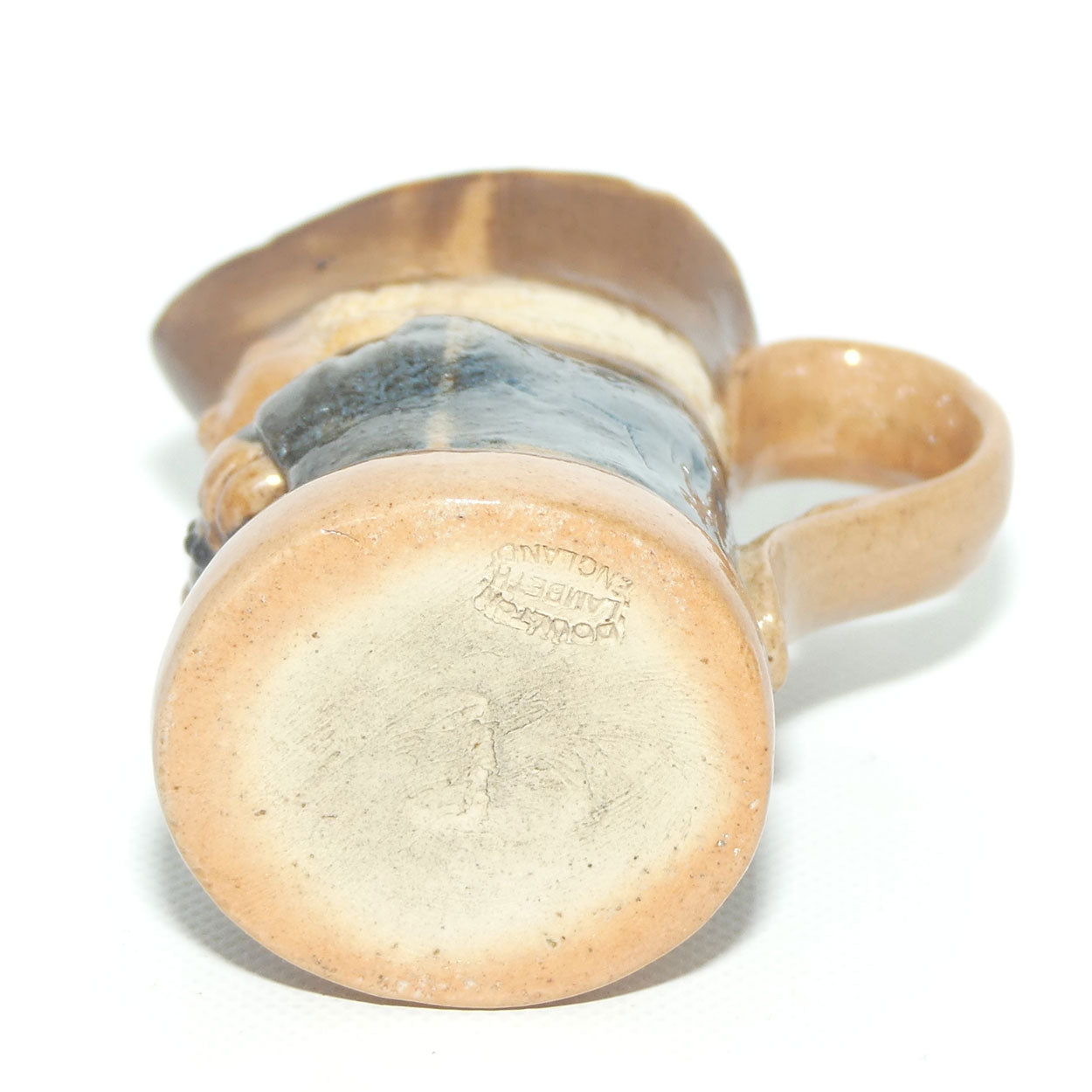 X8572 Royal Doulton Lambeth Harry Simeon The Standing Man Miniature toby | Sombre Face, Brown Waistcoat, Blue Jacket