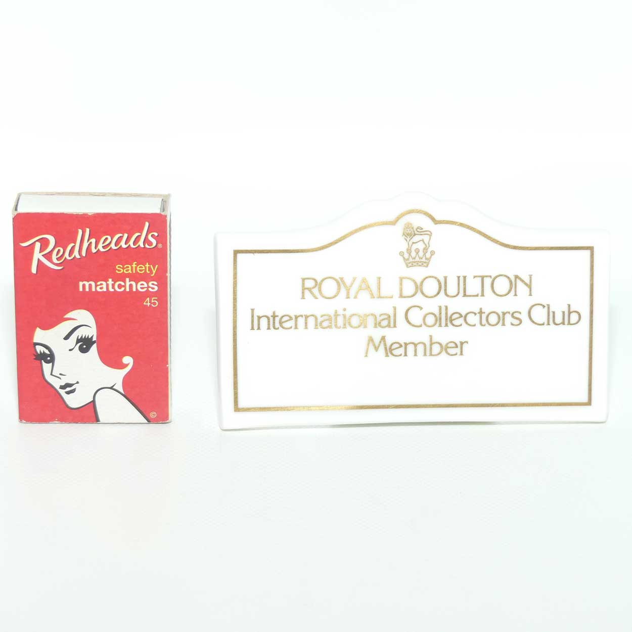 A Royal Doulton figurine International Collectors Club Member display plaque