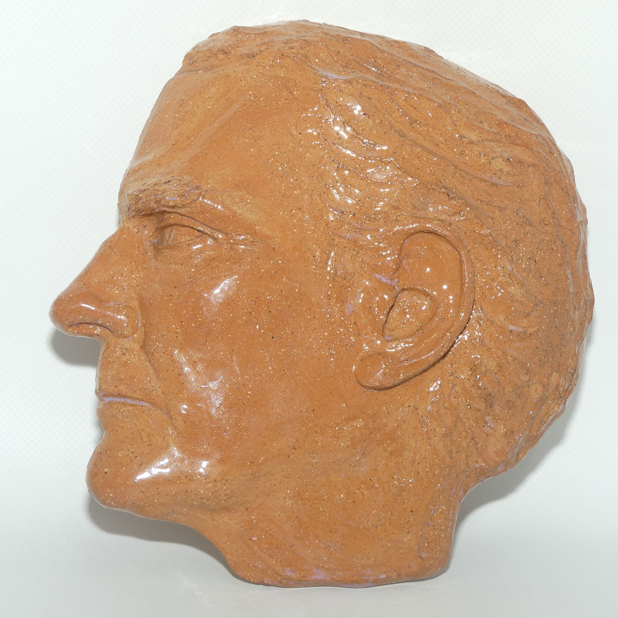 Australian Pottery | Hand Built wall plaque depicting Neil Abell by Elizabeth Abell 1980