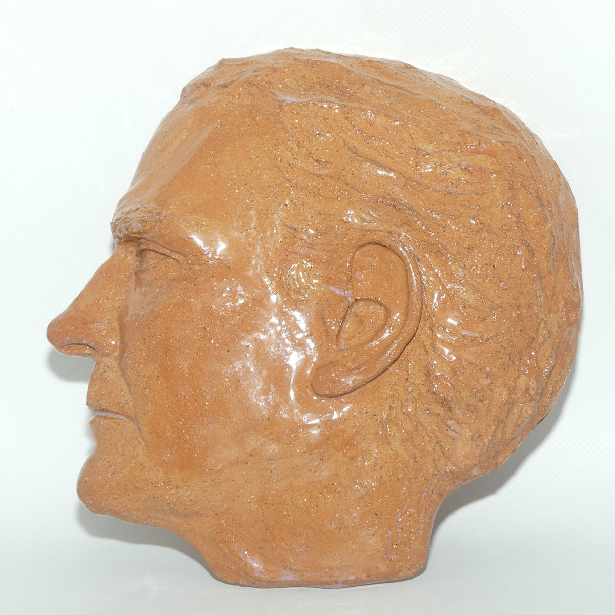 Australian Pottery | Hand Built wall plaque depicting Neil Abell by Elizabeth Abell 1980