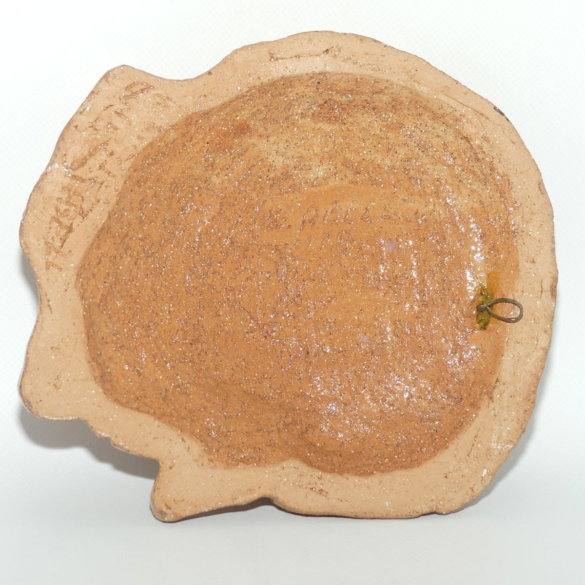 Australian Pottery | Hand Built wall plaque depicting Neil Abell by Elizabeth Abell 1980