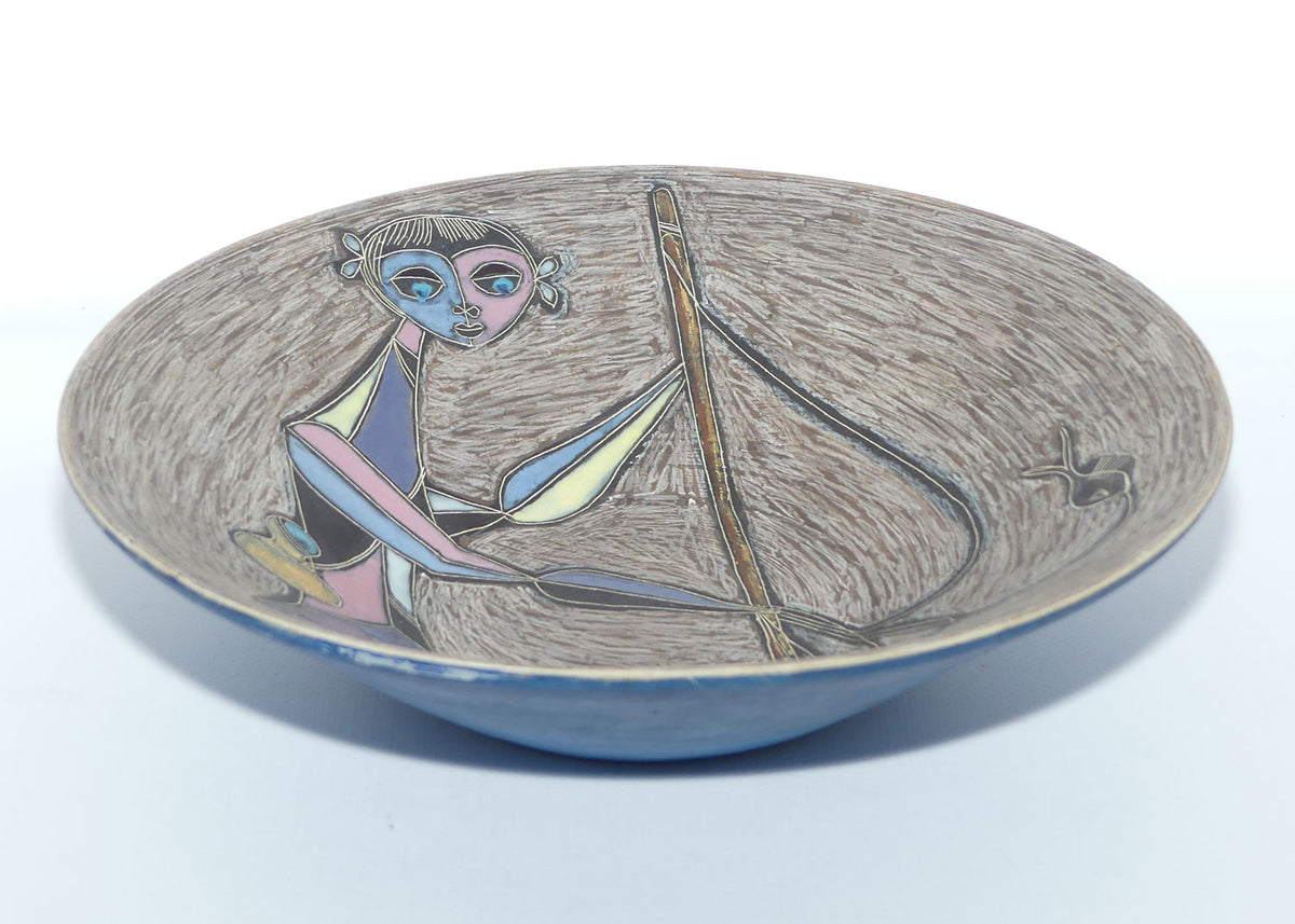 Marcello Fantoni Italy Bowl | Sgraffito figurative work | Mid Century Design