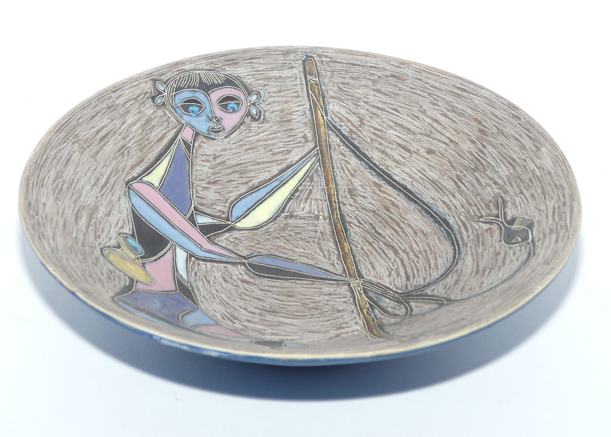 Marcello Fantoni Italy Bowl | Sgraffito figurative work | Mid Century Design