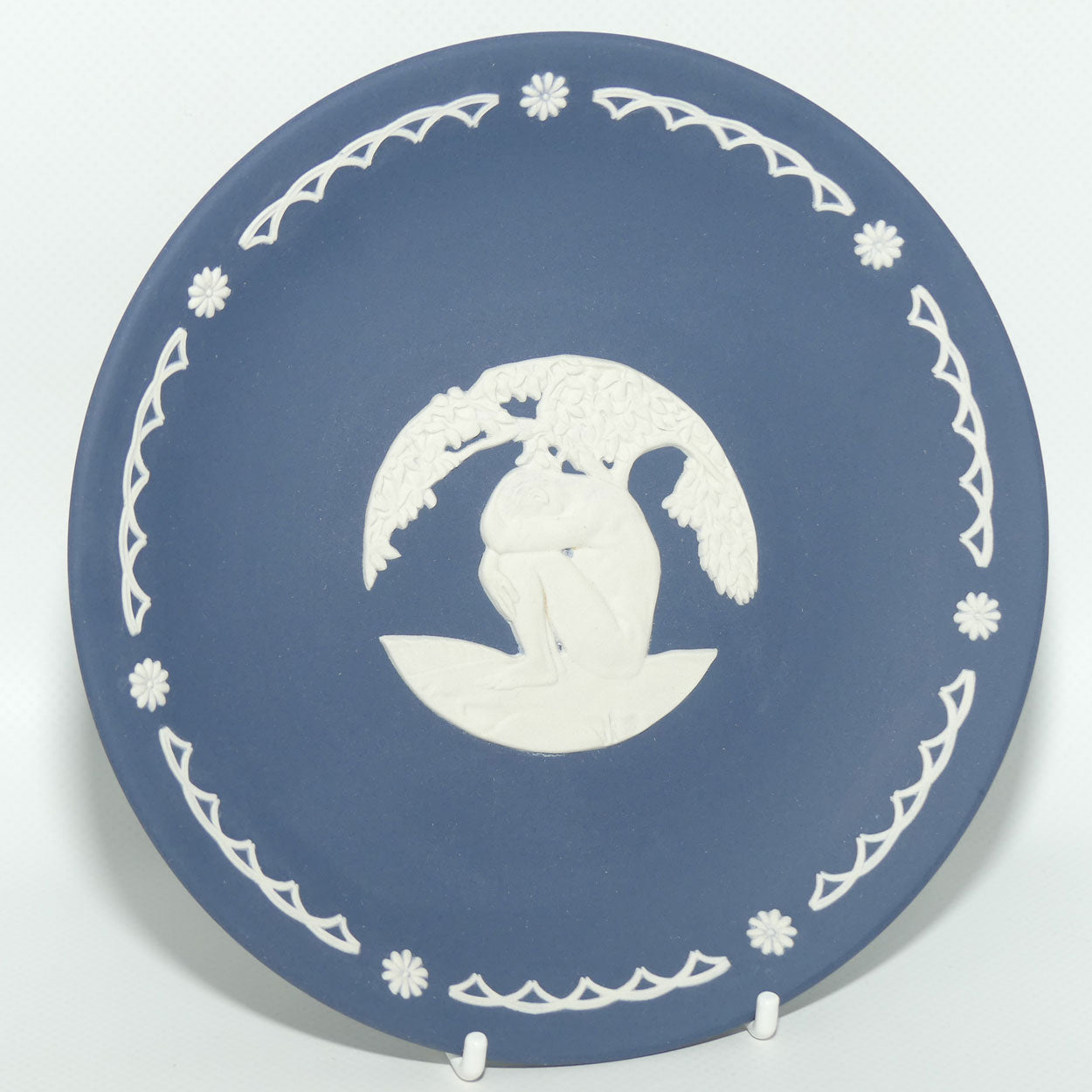 Wedgwood Jasper | White on Portland Blue | Adam in the Garden of Eden plate | LE500 | boxed