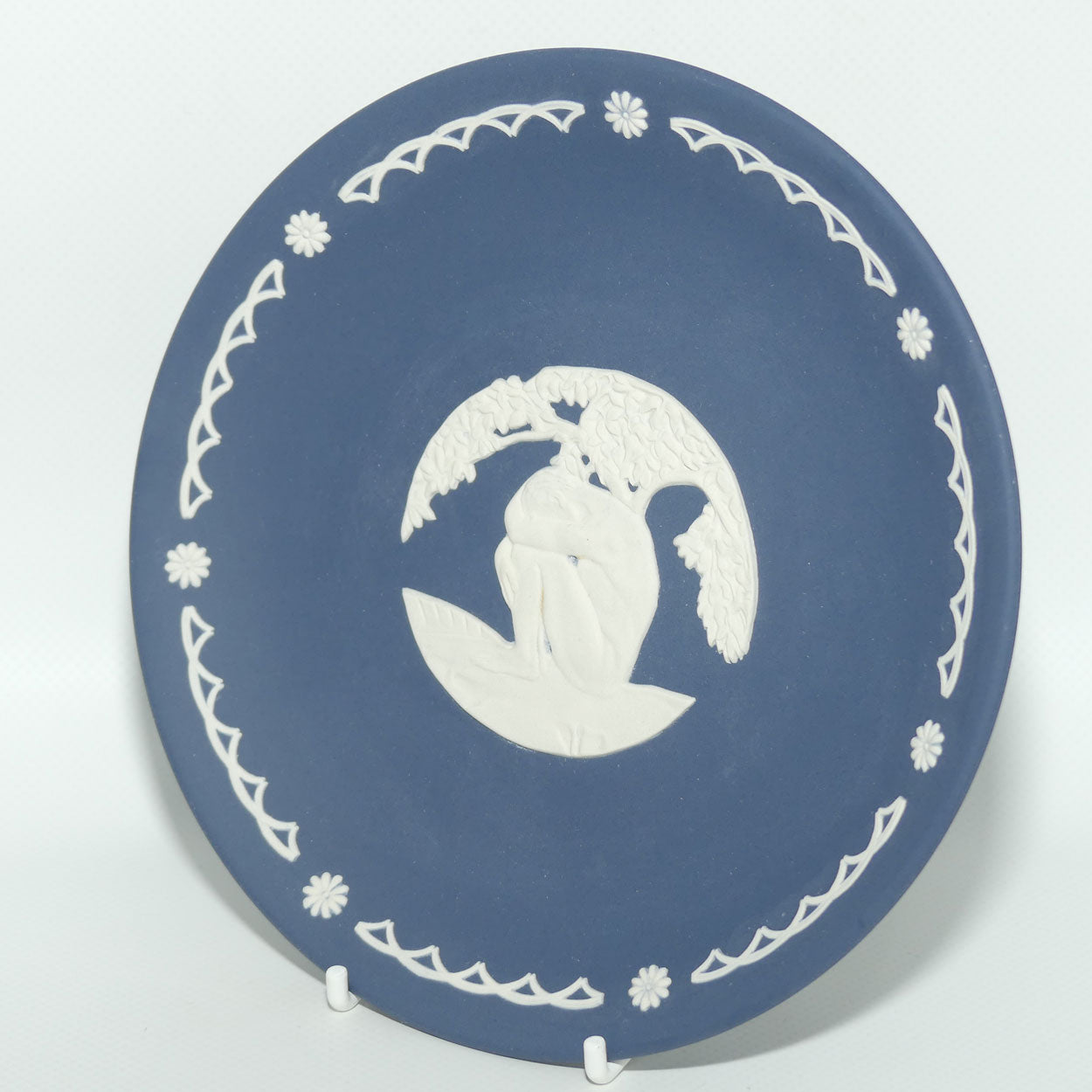 Wedgwood Jasper | White on Portland Blue | Adam in the Garden of Eden plate | LE500 | boxed