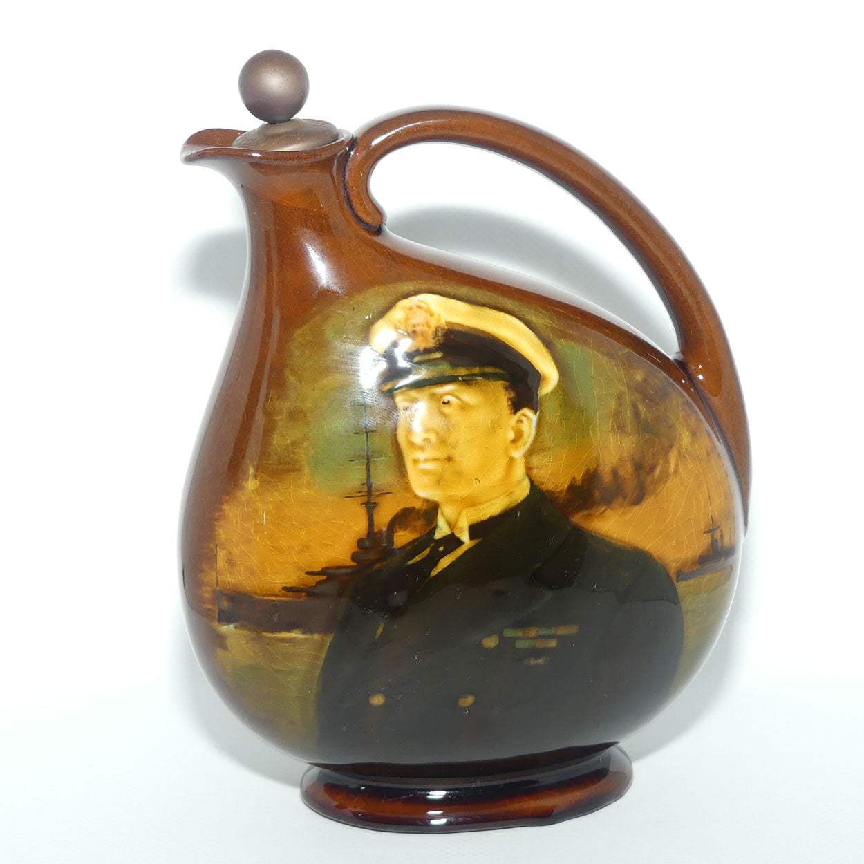 Royal Doulton Kingsware flask | Admiral of the Fleet | Admiral Beatty | Dewars