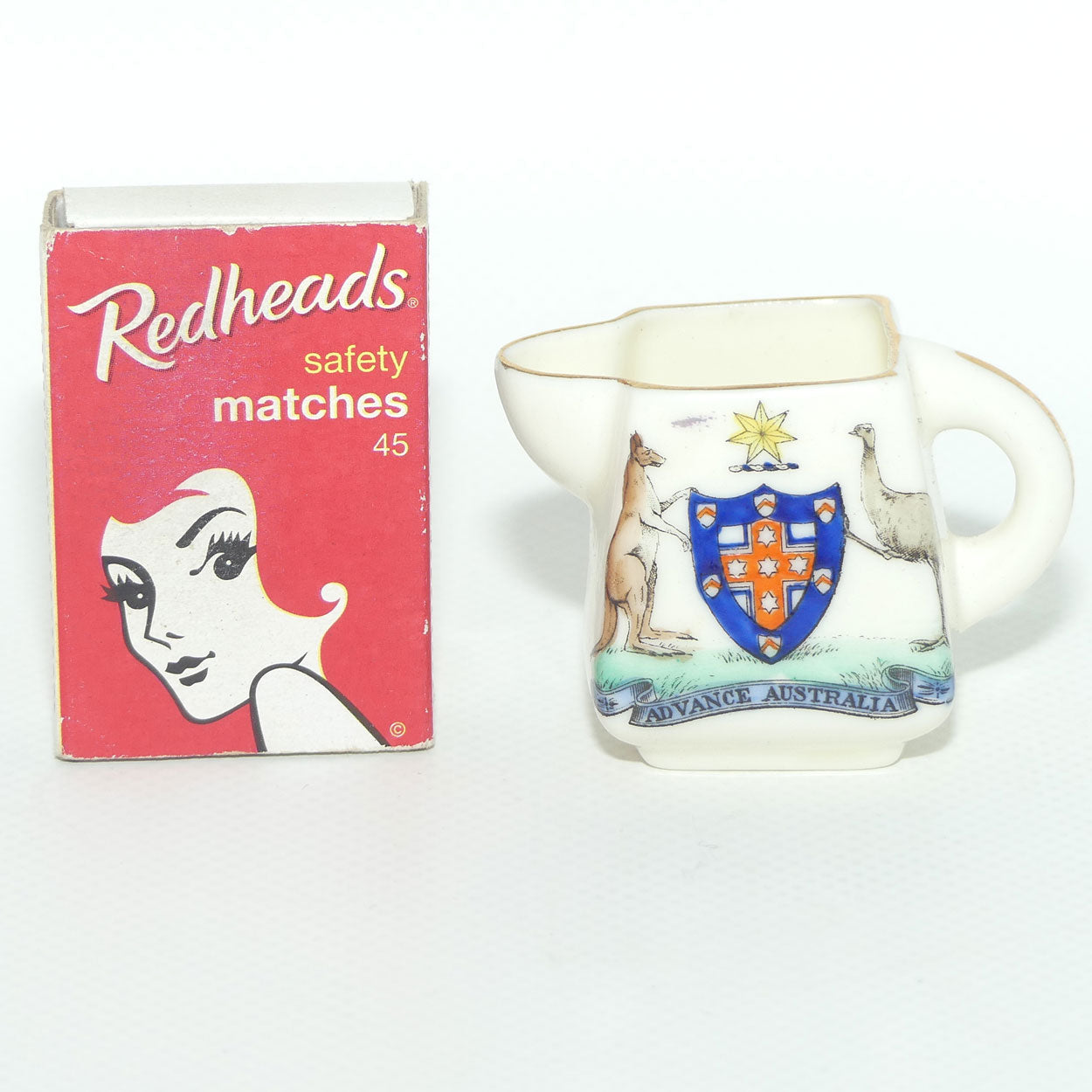 Late Foley Shelley miniature jug Advance Australia | Coat of Arms | c.1900