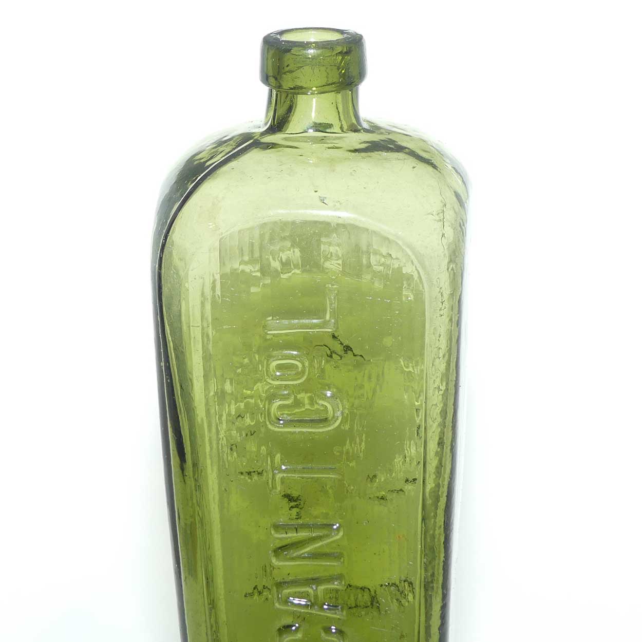 Antique African T Co L Embossed Flag in Wreath Dutch Gin Case Bottle