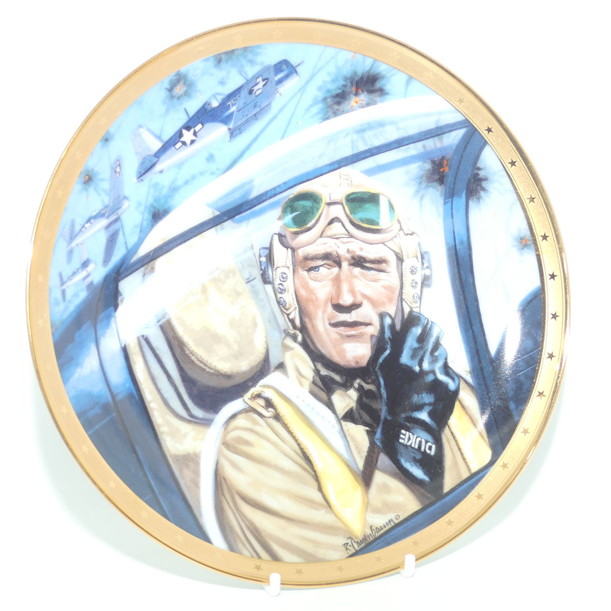 Franklin Mint Heirloom plate | John Wayne | Symbol of Marine Air Power + Cert