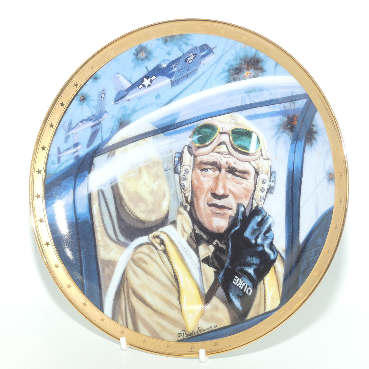 Franklin Mint Heirloom plate | John Wayne | Symbol of Marine Air Power + Cert