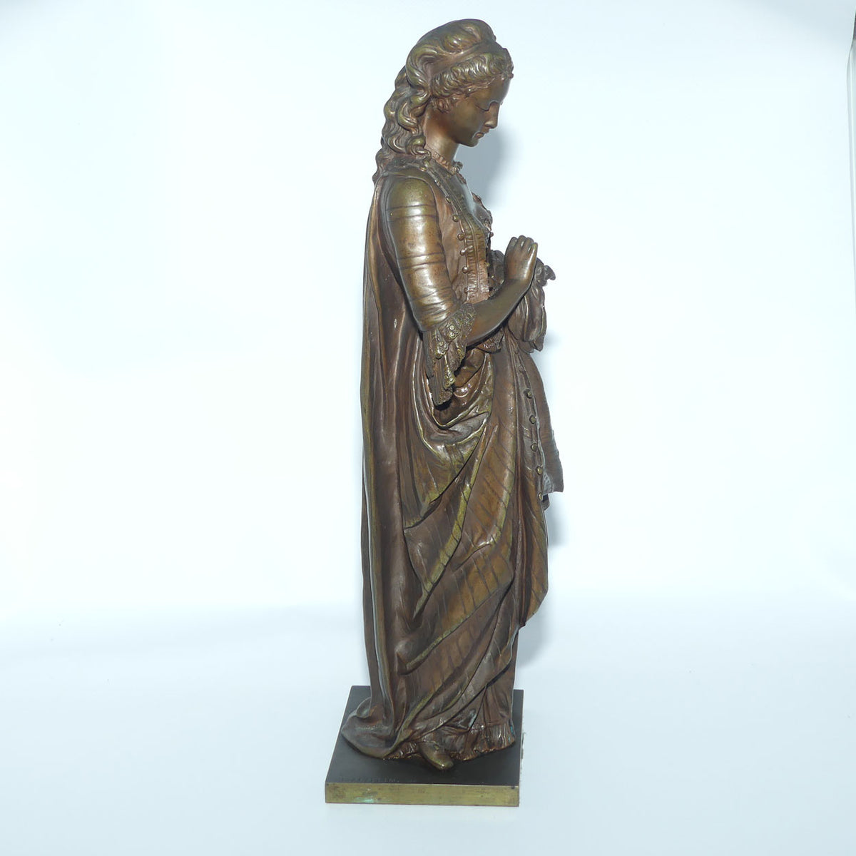 French Bronze entitled Jolie Couseuse | The Pretty Seamstress by Eugene-Antoine Aizelin