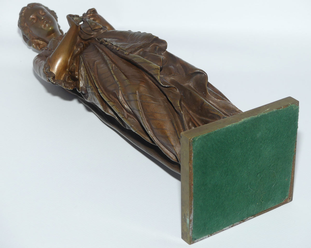 French Bronze entitled Jolie Couseuse | The Pretty Seamstress by Eugene-Antoine Aizelin