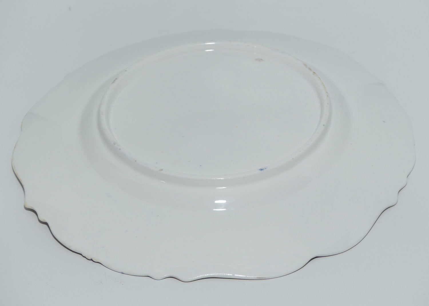 Samuel Alcock hand painted plate #3 | Castle Scene with Cobalt Blue Border | c.1850