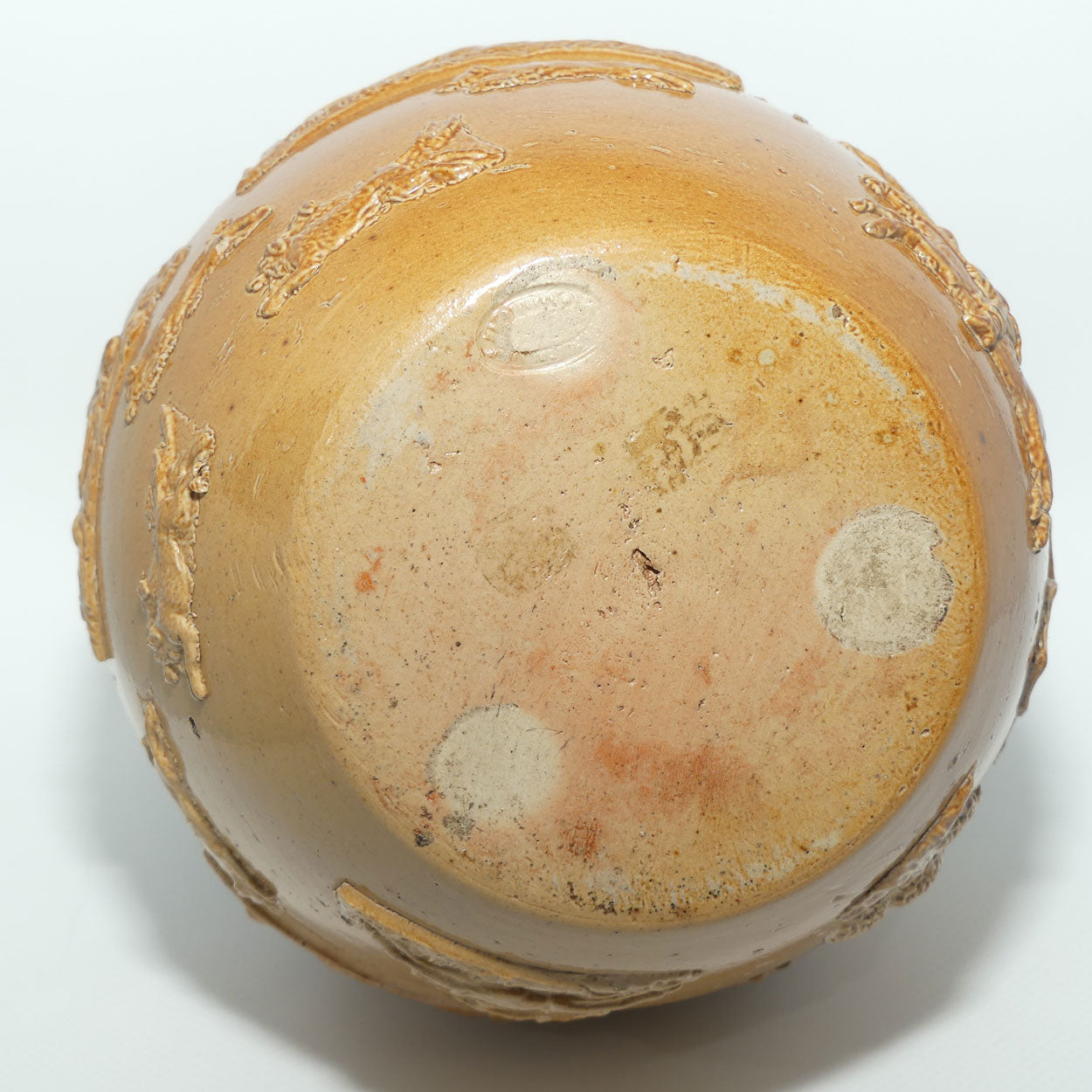 Doulton Lambeth Harvest Hunting ale jug with Sterling Silver Rim and Lid | Gardez Bien