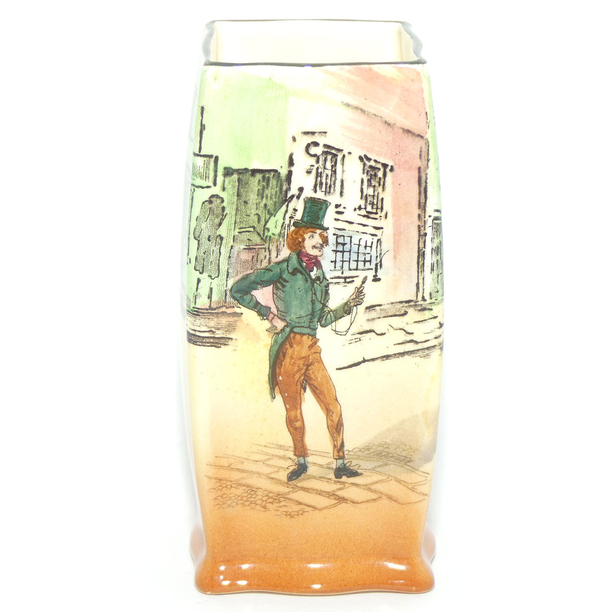 Royal Doulton Dickens Alfred Jingle small rectangle vase D5175
