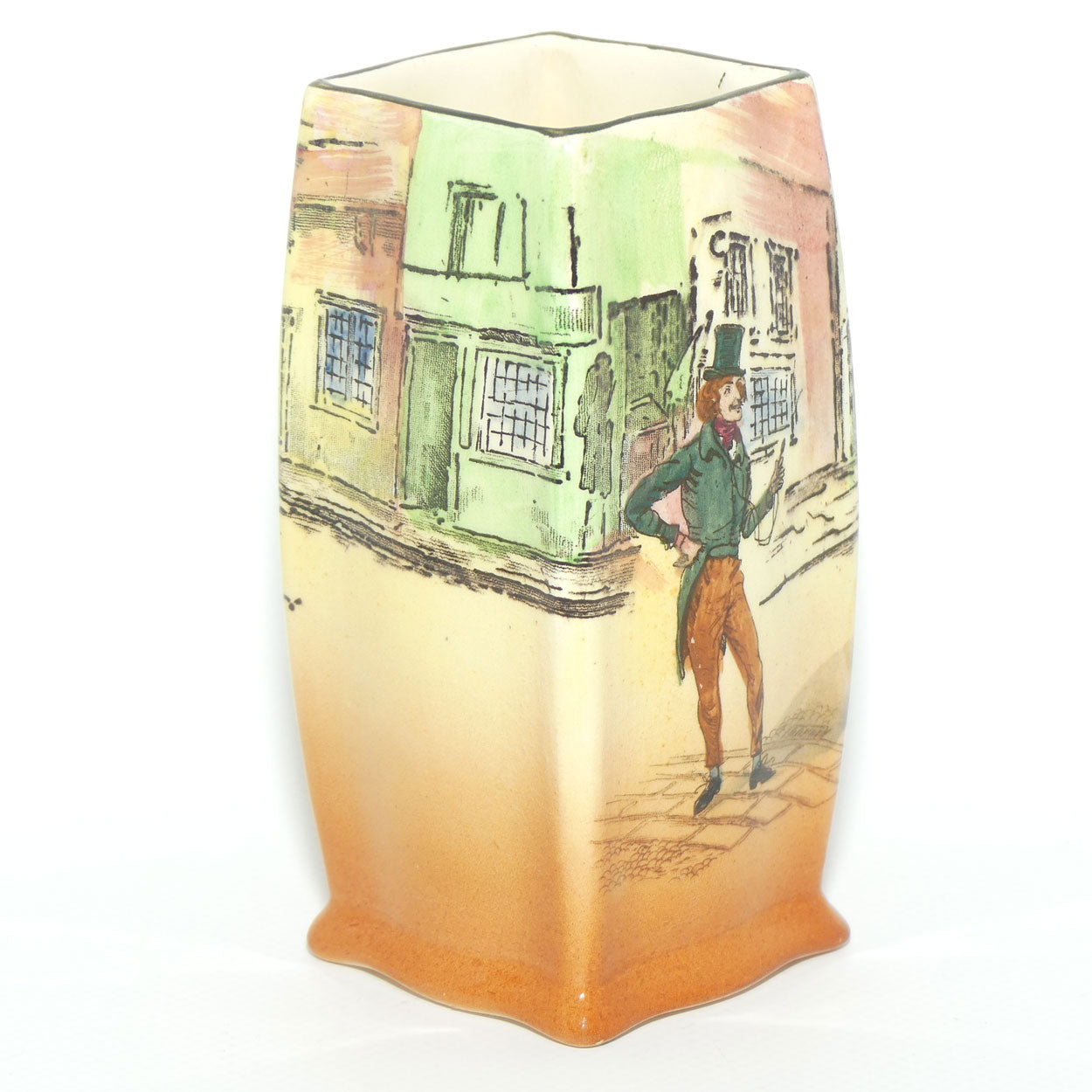 Royal Doulton Dickens Alfred Jingle small rectangle vase D5175