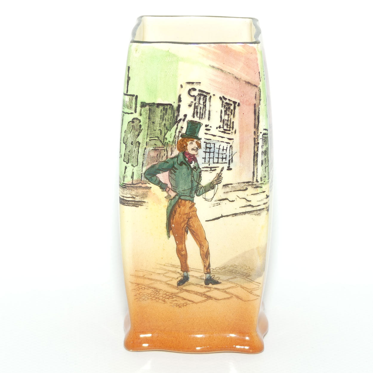 Royal Doulton Dickens Alfred Jingle small rectangle vase D5175