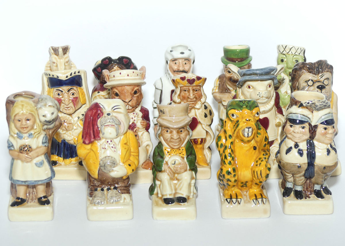 Tony Woods England | The Alice in Wonderland Toby jug collection | set of 15 jugs