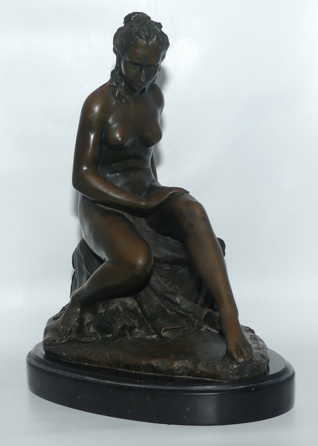 Bronze sculpture of a nude La Baigneuse by Christophe-Gabriel Allegrain | French Foundry Marked