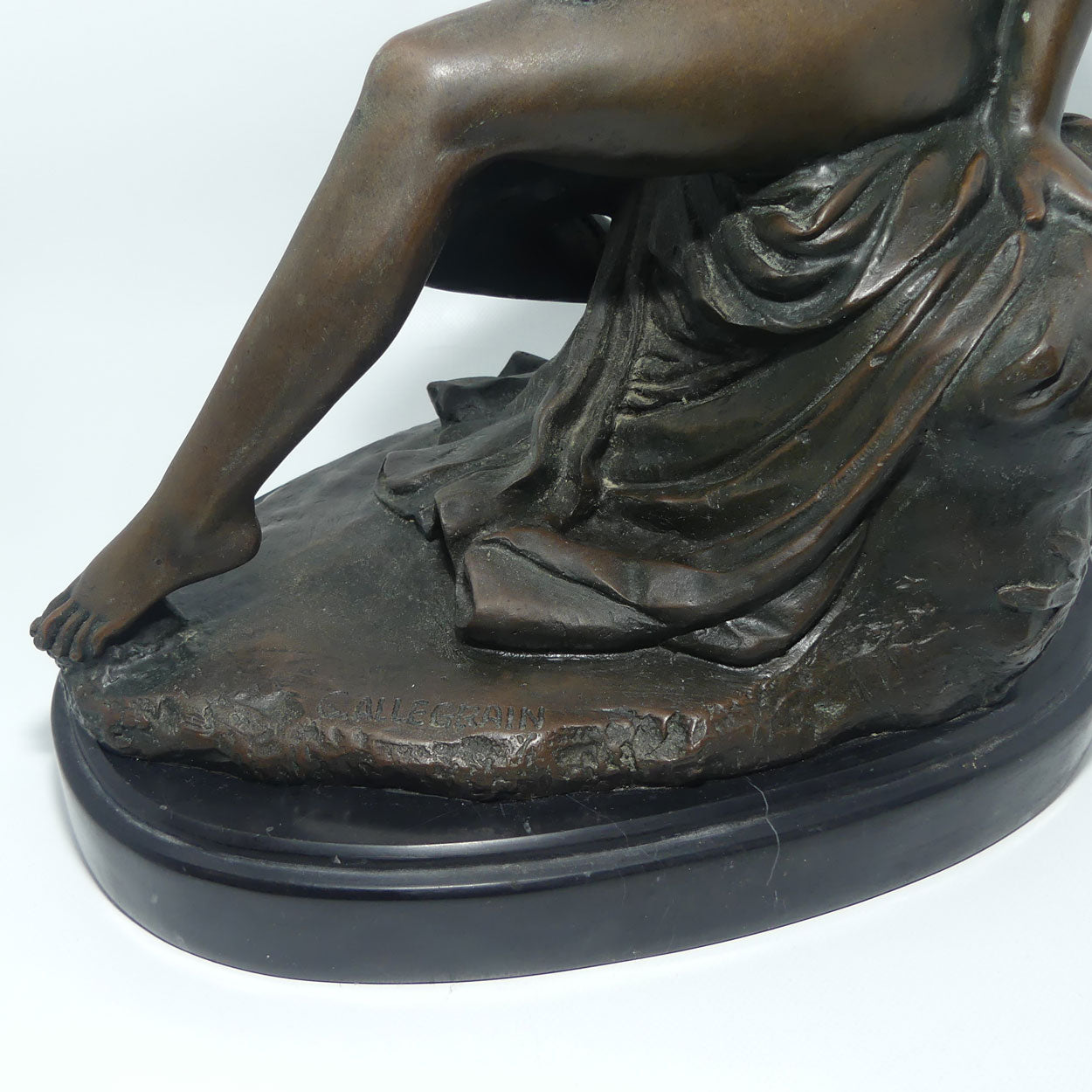 Bronze sculpture of a nude La Baigneuse by Christophe-Gabriel Allegrain | French Foundry Marked