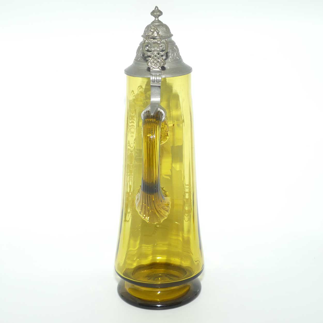 Very large Amber glass Mary Gregory Stein | Cavalier sounding Horn | minor fault