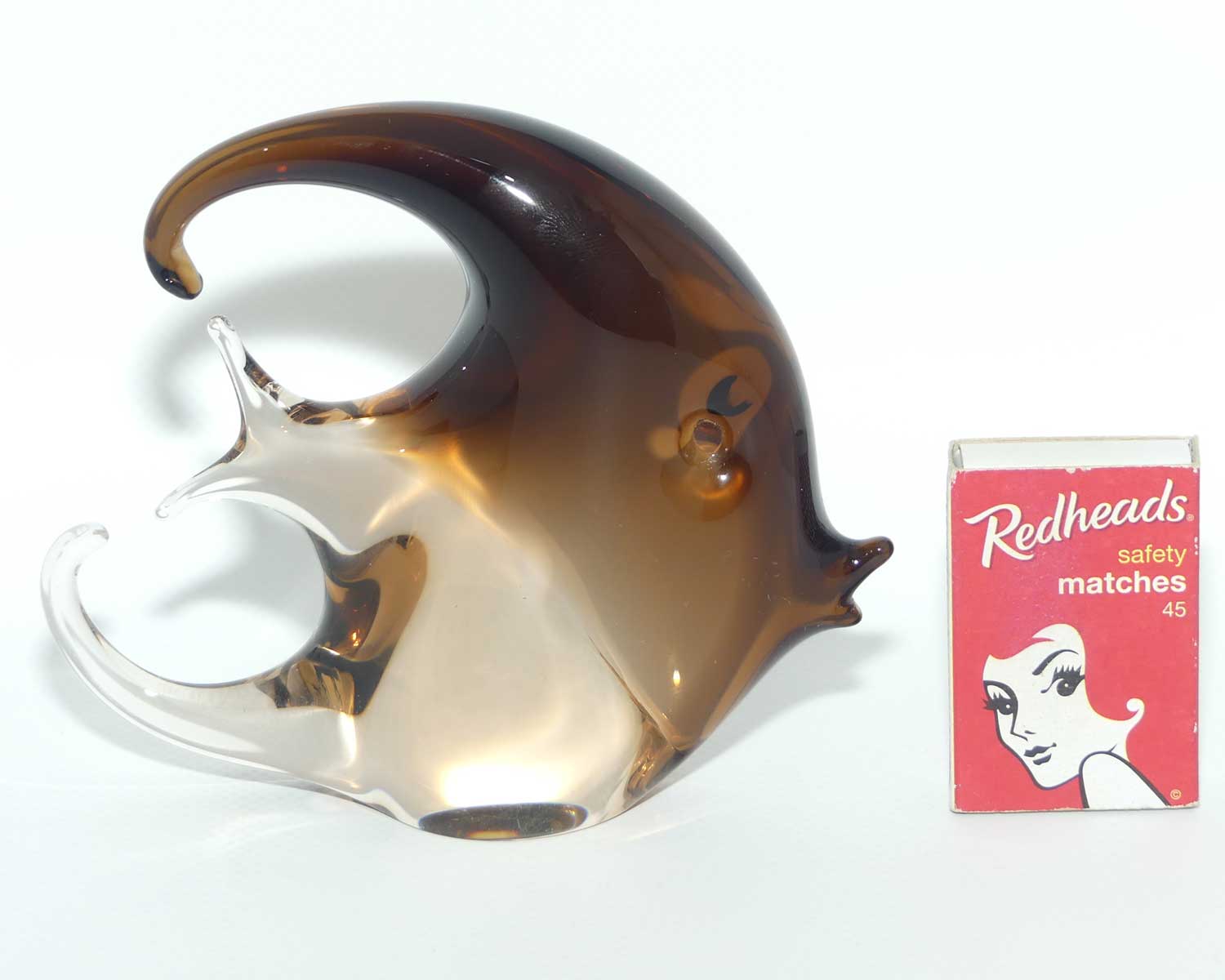 Murano Glass Amber Angel Fish | Vincenzo Nason and Co