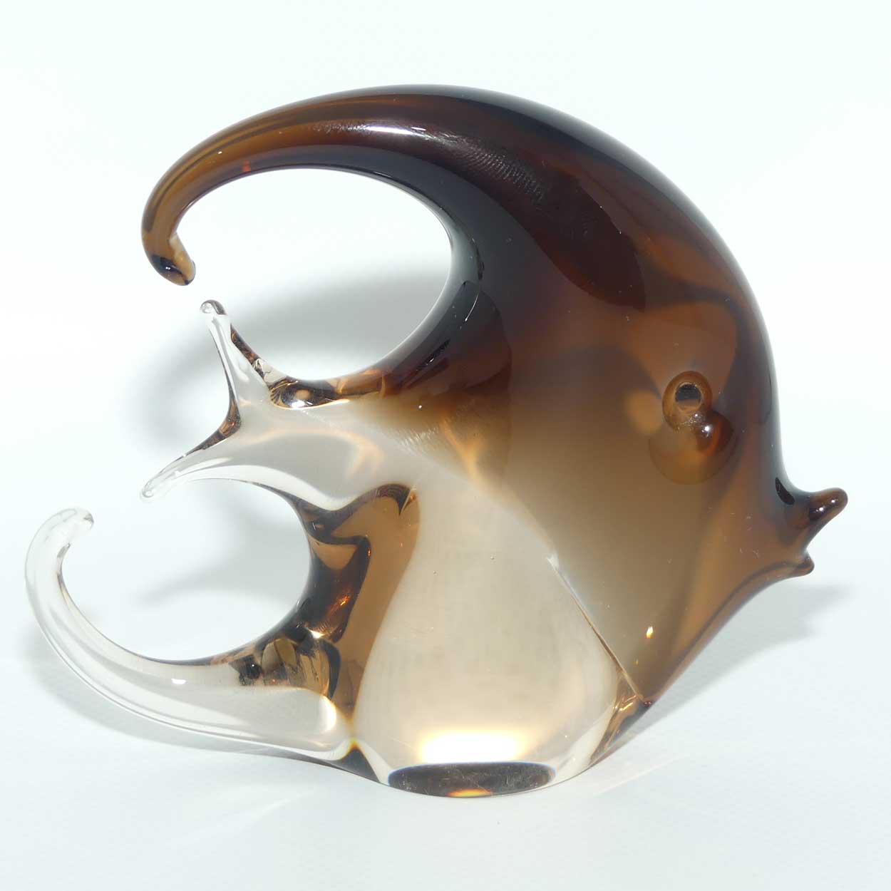 Murano Glass Amber Angel Fish | Vincenzo Nason and Co