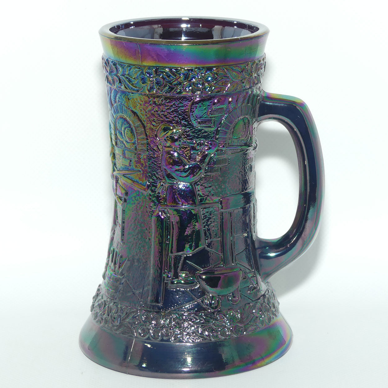 Vintage Fenton Amethyst Carnival Glass tankard | Glass Blower Shop pattern