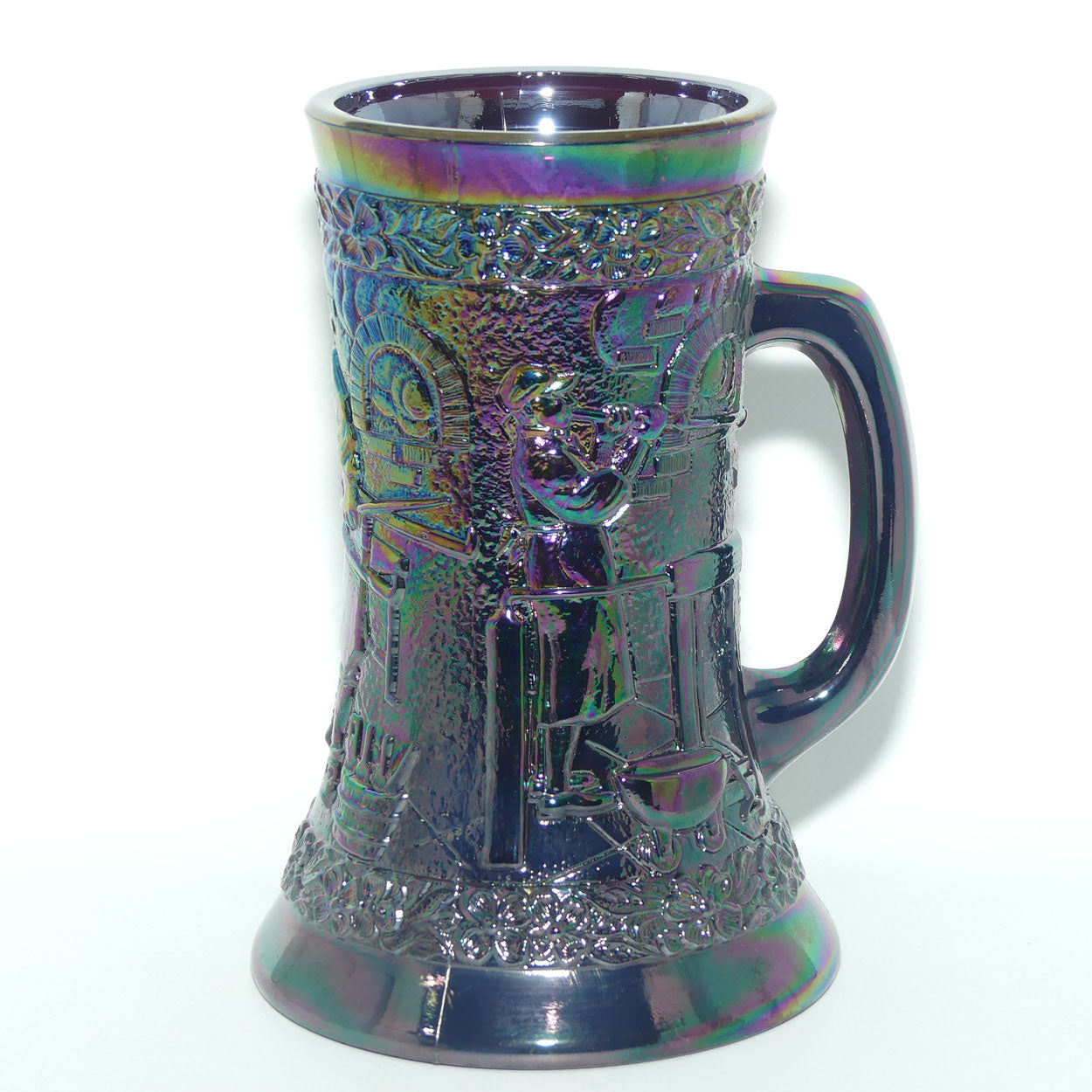 Vintage Fenton Amethyst Carnival Glass tankard | Glass Blower Shop pattern