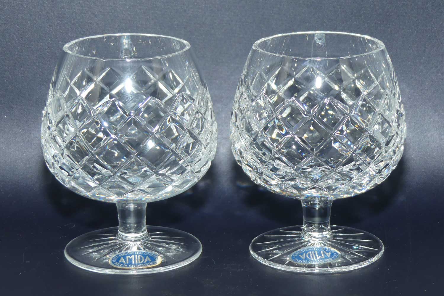 Traditional Diamond Cut Crystal set of 6 Brandy Balloons | 175ml
