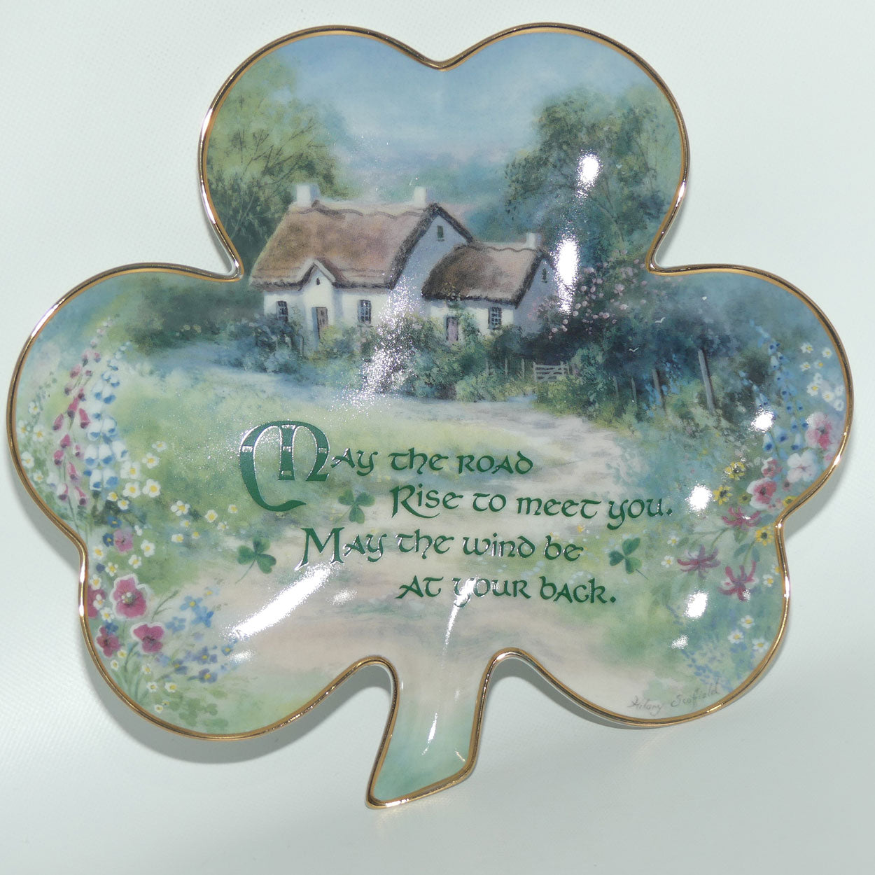 Franklin Mint Heirloom plate | Irish Clover | An Irish Blessing | May the Road Rise to Meet You, May the Wind be at Your Back