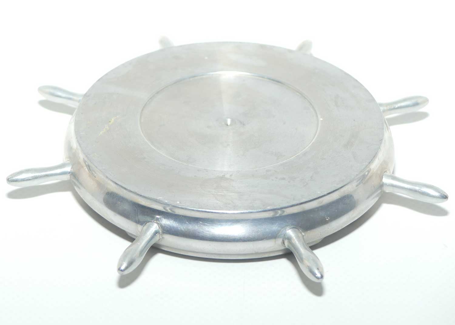 Aluminium Ships Wheel ashtray | Souvenir of MV Dominion Monarch