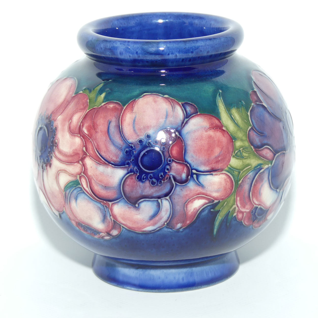 Walter Moorcroft Anemone (Blue Green) ball vase #2