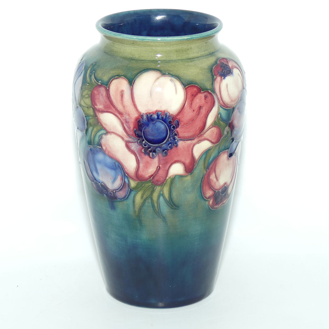 Walter Moorcroft Anemone (Green) cylinder vase