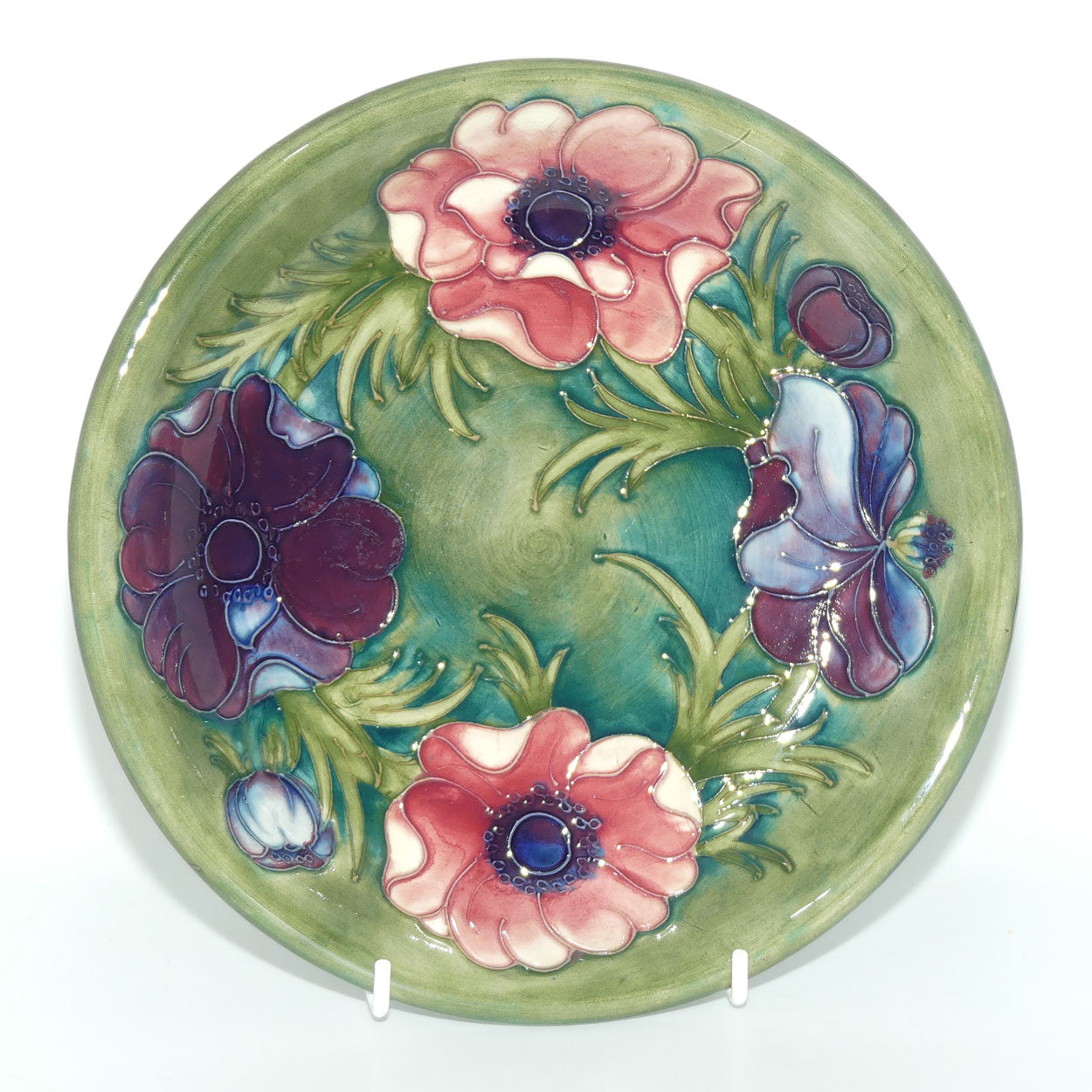 Walter Moorcroft Anemone (Green) plate