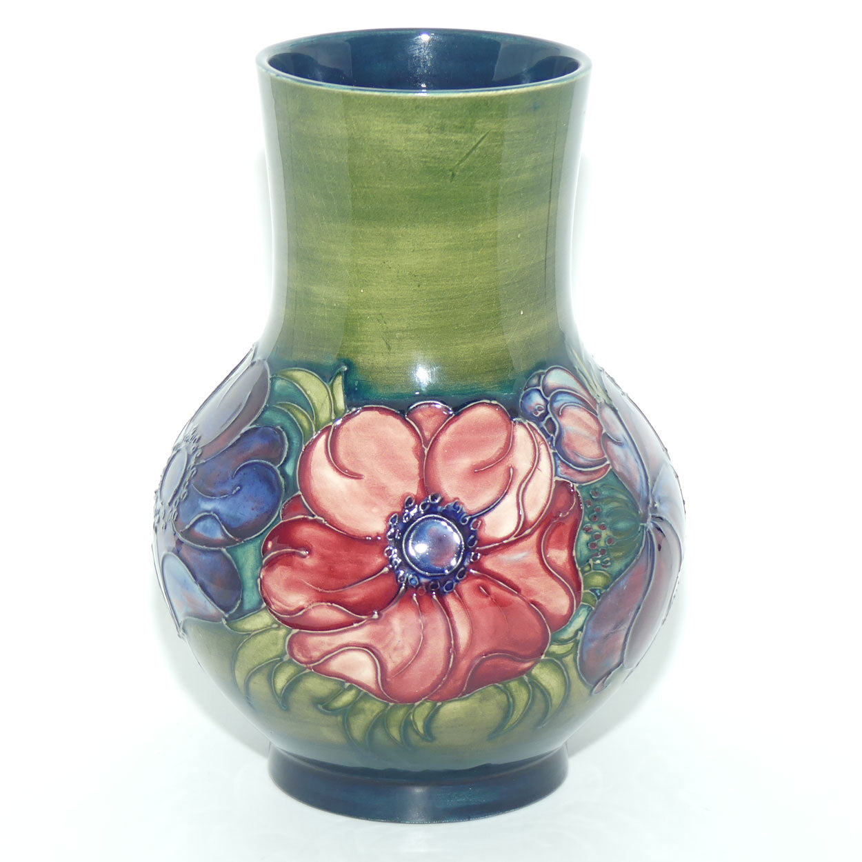 Walter Moorcroft Anemone | Green waisted vase