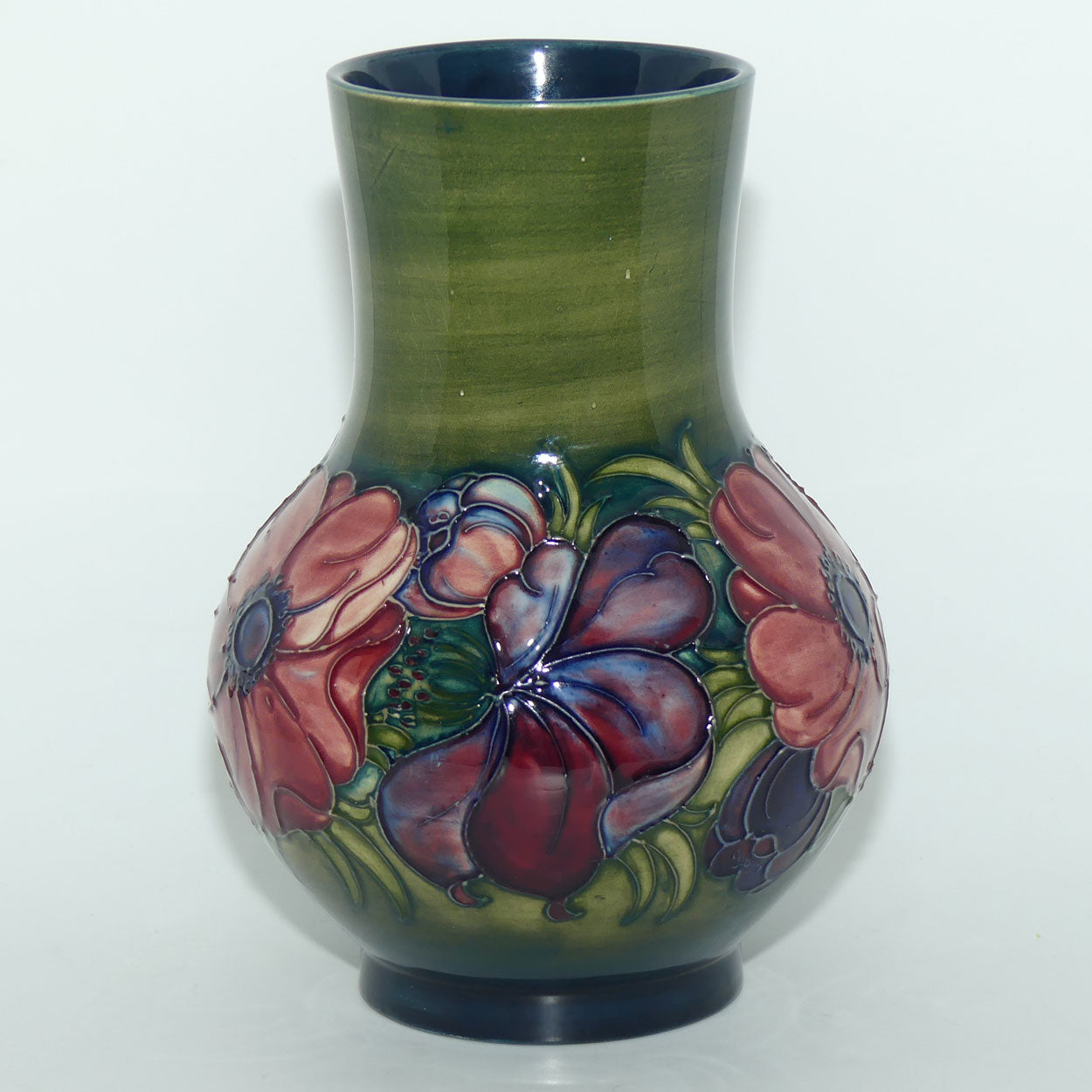 Walter Moorcroft Anemone | Green waisted vase
