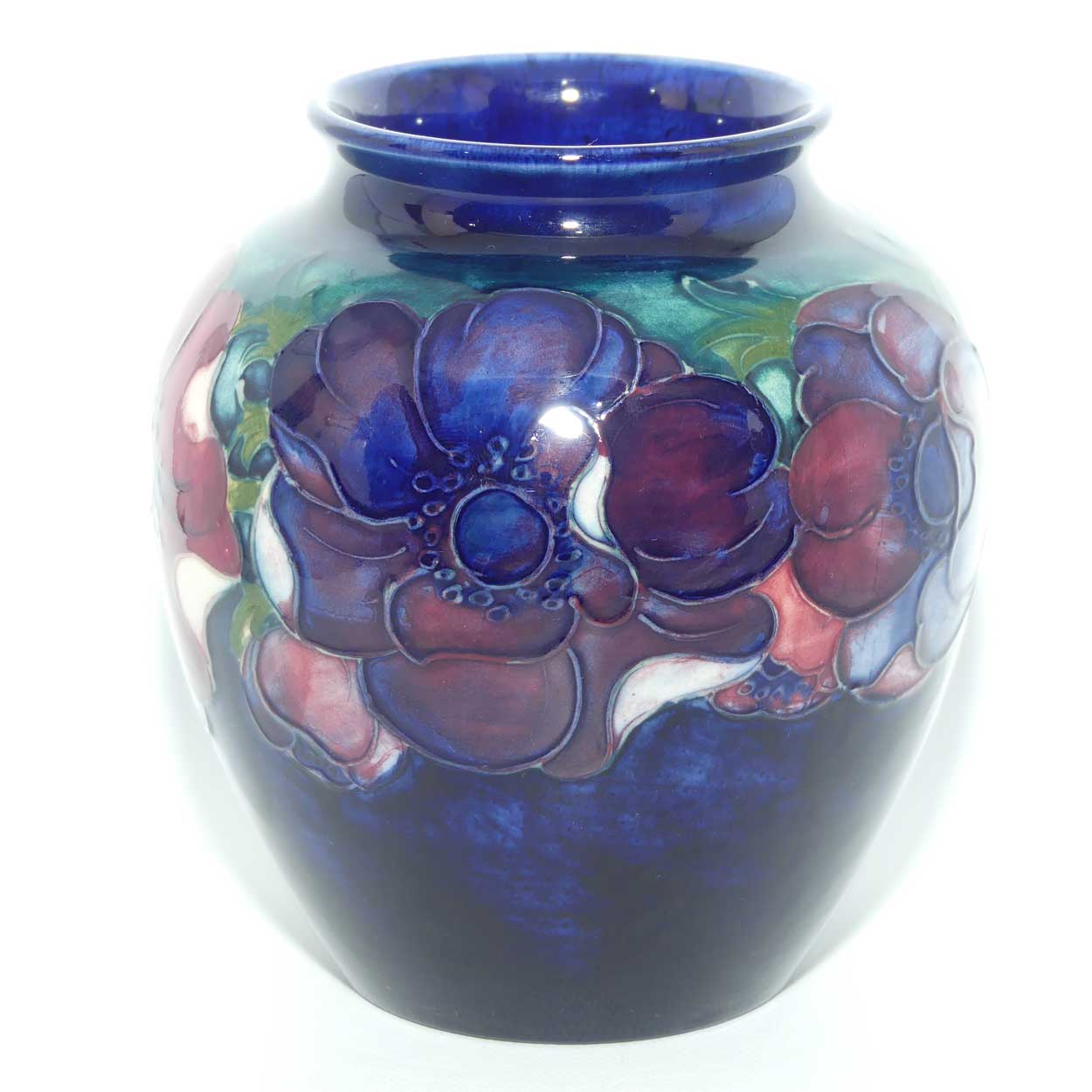 Walter Moorcroft Anemone on Blue ground vase | Shape 189